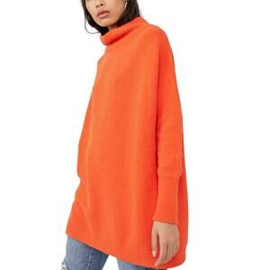 Free People Ottoman Slouchy Knit Tangerine Sweater - L